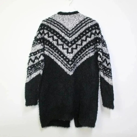 Ecote southwestern open front fuzzy oversized cardigan sweater - Picture 8 of 11